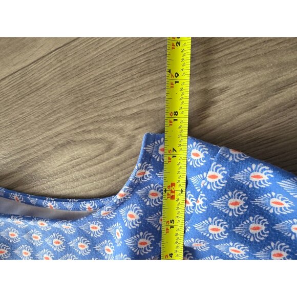 Talbots Petites Blue Pattern Sleeveless Fit Flare Dress MP - Picture 7 of 8